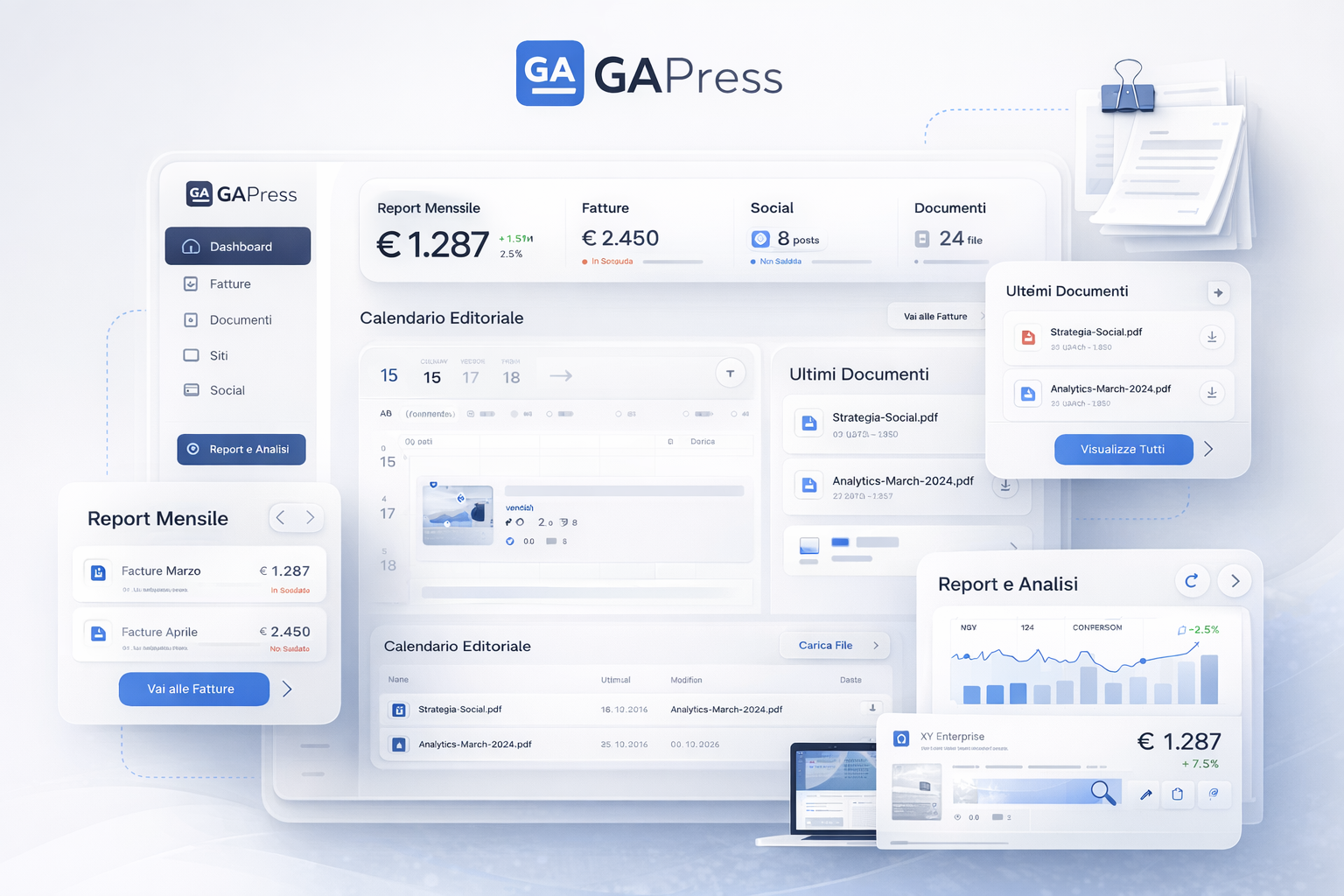 Anteprima dashboard GAPress